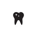 Dental icon. clean teeth icon, shiny tooth illustration isolated on white Royalty Free Stock Photo