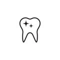 Dental icon. clean teeth icon, shiny tooth illustration isolated on white Royalty Free Stock Photo