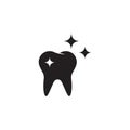 Dental icon. clean teeth icon, shiny tooth illustration isolated on white Royalty Free Stock Photo