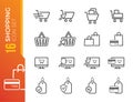 Minimal shopping line icon set