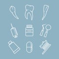 Dental icons set Royalty Free Stock Photo