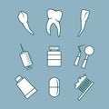 Dental icons set Royalty Free Stock Photo