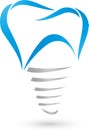 Dental implant, dentist logo