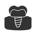 Dental implant glyph icon Royalty Free Stock Photo