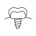 Dental implant linear icon Royalty Free Stock Photo