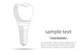 Dental implant logo, icon. Implantation dentistry and care to teeth. illustration