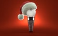 Dental implant with santa hat