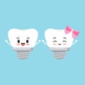 Dental implant tooth orthodontist icon set isolated on background.