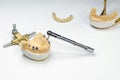 dental implantation. dental implants background. dental implant concept. the key unscrews the dental implant