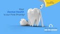 Dental Implants Surgery Concept Horizontal Banner Template Royalty Free Stock Photo