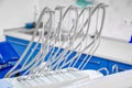 Dental instrument air tubes on a dentist chair