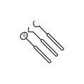 Dental Instrument icon set. Dentistry equipment linear sign. thin line icons for hygiene of the oral cavity.