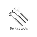 Dental Instrument icon set. Isolated on white background. Royalty Free Stock Photo