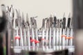 Dental instrument set in clinic Royalty Free Stock Photo