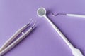 Dental instruments on colorful background