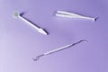 Dental instruments on colorful background