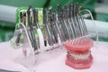 Dental instruments on the table Royalty Free Stock Photo