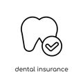 dental insurance icon. Trendy modern flat linear vector dental i