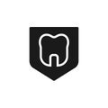 Dental, insurance, shield, tooth icon - Vector. Insurance concept vector illustration. Royalty Free Stock Photo