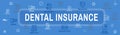 Dental Insurance Web Header Banner - Outline Icons, teeth, premiums, insurance, card, id