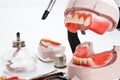 Dental lab articulator, equipments for denture Royalty Free Stock Photo