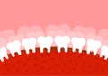 Dental landscape. Teeth and tongue. Mouth and tooth. Fantastic t