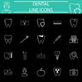 Dental line icon set