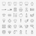 Dental Line Icons Set