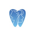 Dental logo Design. Abstract tooth symbol.