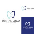 Dental logo, logo for dental health, and logo for dental care. Using a template illustration vector design concept Royalty Free Stock Photo