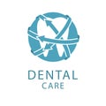 Dental logo, shape tooth, health care concept Royalty Free Stock Photo