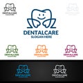 Dental Logo Tooth abstract design vector template, Dentist stomatology medical design