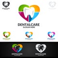 Dental Logo Tooth abstract design vector template, Dentist stomatology medical design