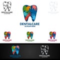 Dental Logo Tooth abstract design vector template, Dentist stomatology medical design