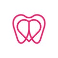 Dental love line simple logo