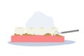 Dental medical concept. scaling teeth . Flat cartoon Vector illustration