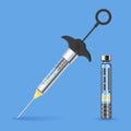 Dental medical syringe and carpula vial icon