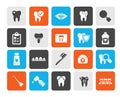 Dental medicine and dentistry tools icons