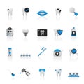 Dental medicine and dentistry tools icons