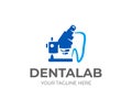 Dental microscope logo design. Dental laboratory vector design