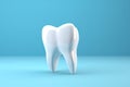 Dental model of premolar tooth, 3d rendering on blue background. 3d illustration as a concept of dental examination