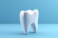 Dental model of premolar tooth, 3d rendering on blue background. 3d illustration as a concept of dental examination