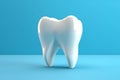 Dental model of premolar tooth, 3d rendering on blue background. 3d illustration as a concept of dental examination