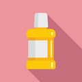 Dental mouthwash icon flat vector. Oral wash