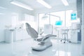 Dental office with chair and laptop on the desk. Generative AI Royalty Free Stock Photo