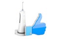 Dental oral irrigator with like icon, 3D rendering Royalty Free Stock Photo