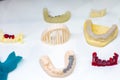 Dental orthodontic tools. Multi-colored device for making a molded tooth. Molding teeth.