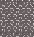 Dental pattern with white outline teeth on gray background