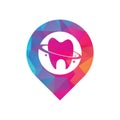 Dental planet gps shape concept vector logo design.