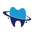 Dental planet vector logo design.